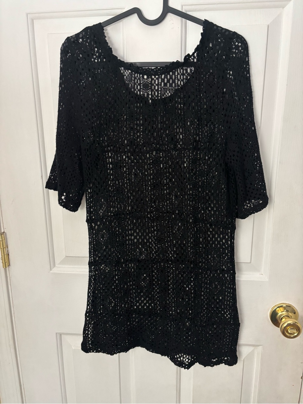 Free People Black Crochet Tunic Top
